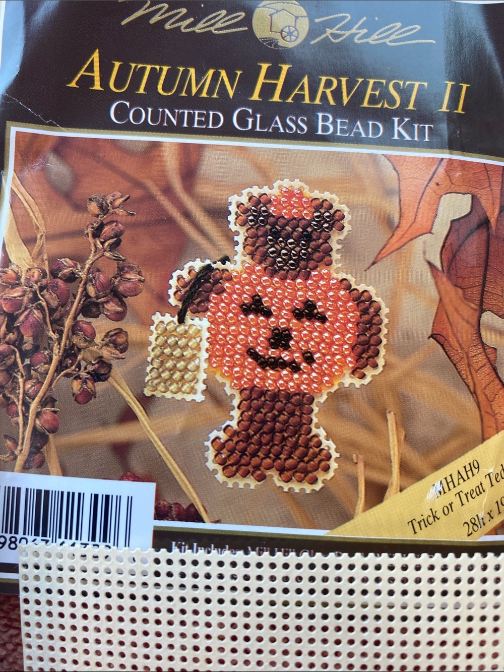 Mill Hill Counted Cross Stitch Kit w/Beads “Trick or Treat Teddy” 19w x 28h NEW